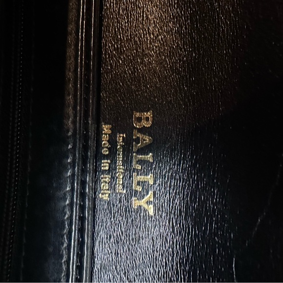 🖤 Bally Vintage Black Leather Accordion Satchel Bag - Picture 16 of 16